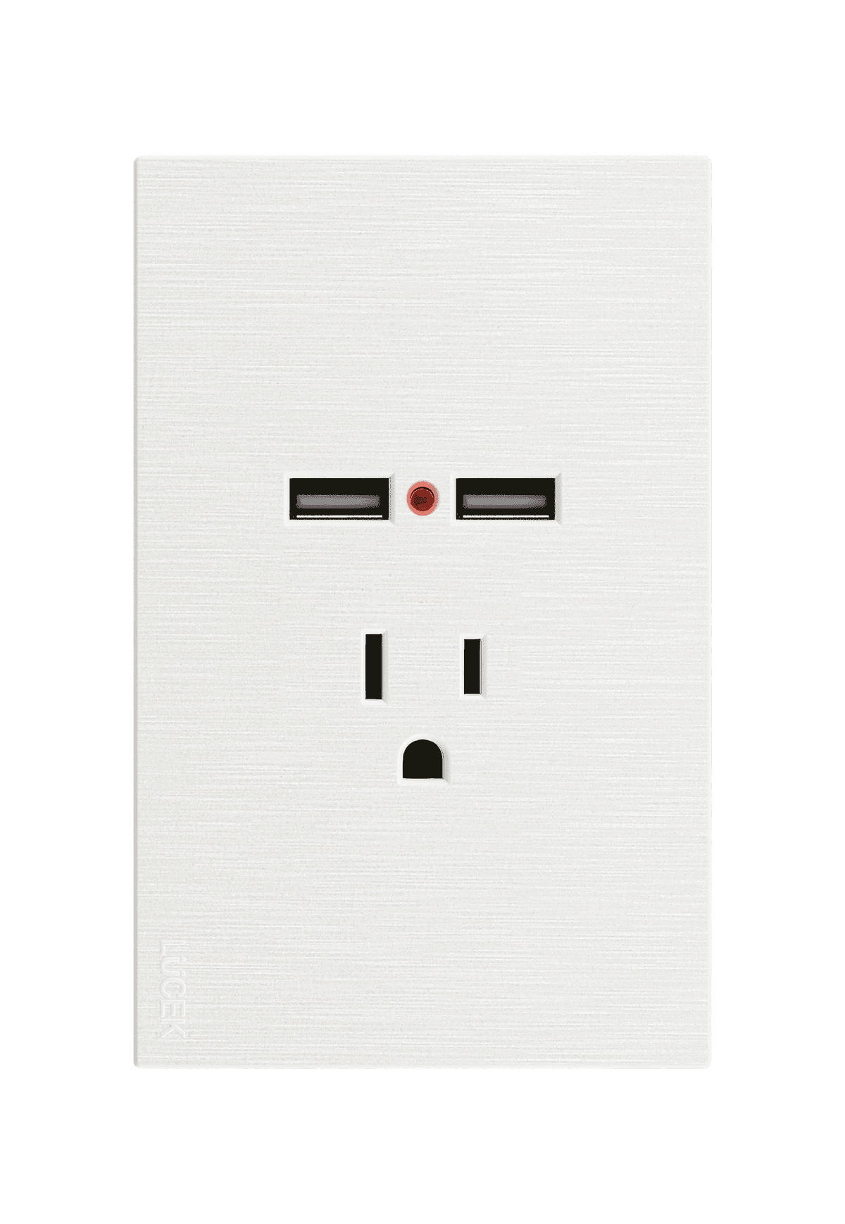 Placa metálica con contacto y 2 entradas USB blanco BF05B- FLAT LUCEK