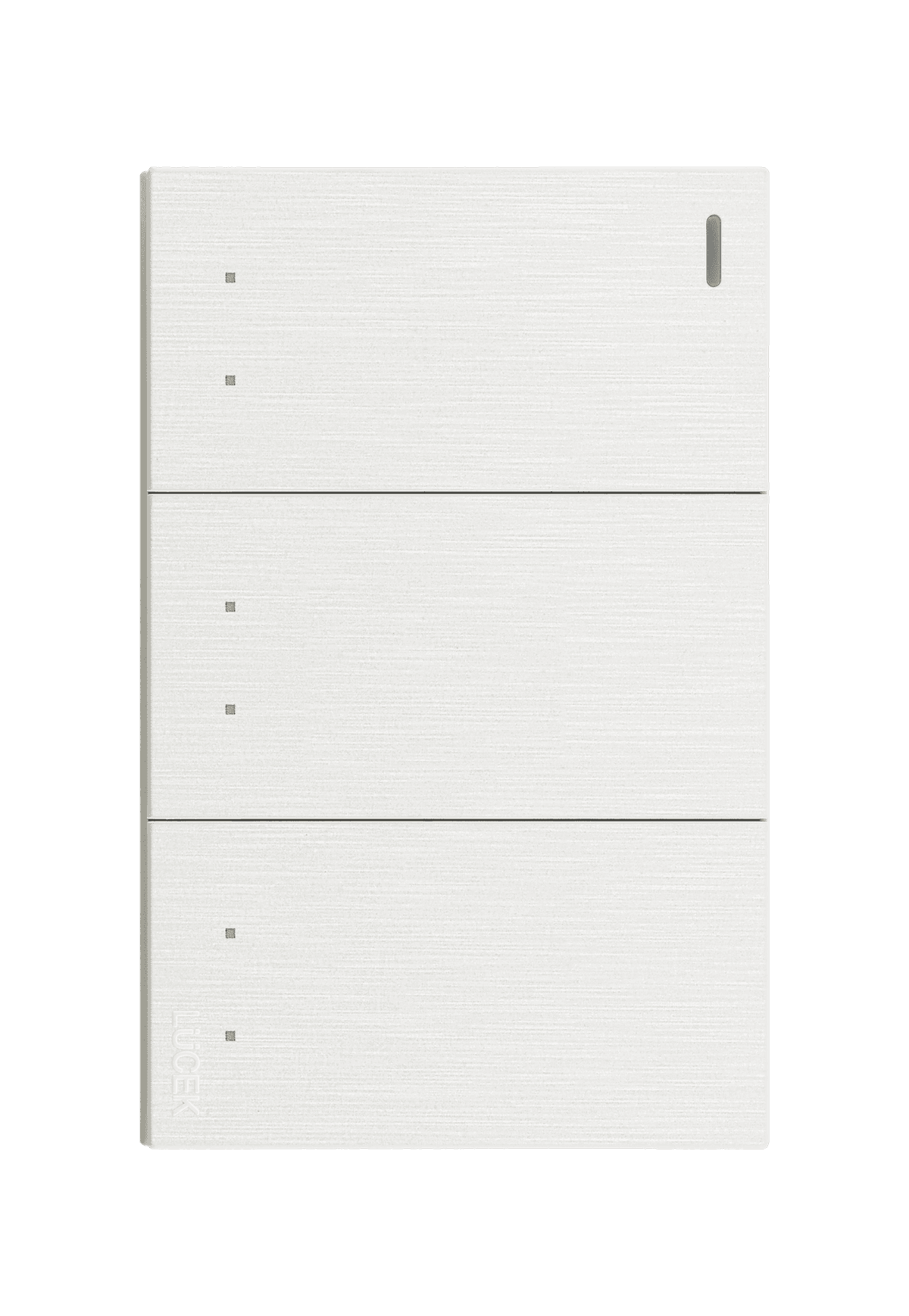 Placa metálica con tres interruptores de escalera blanco BF10B- FLAT LUCEK