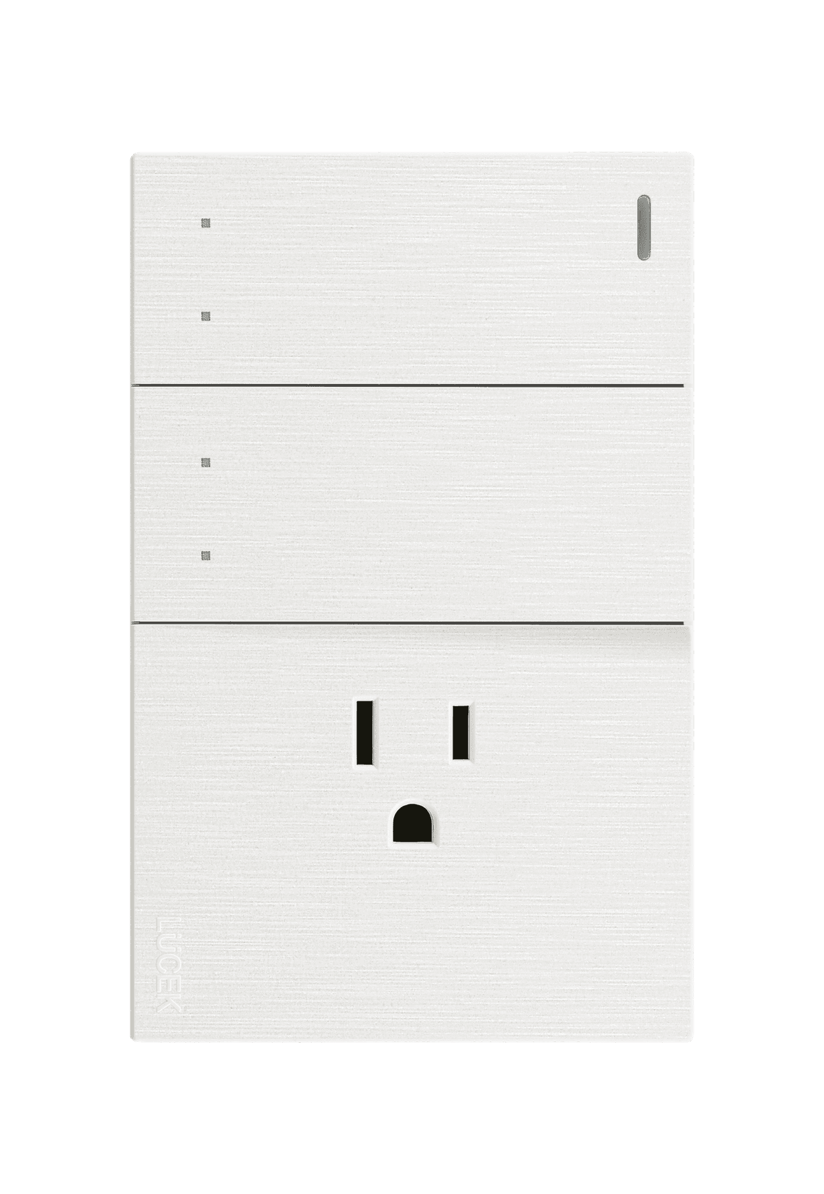 Placa metálica con dos interruptores de escalera y con un contacto blanco BF13B- FLAT LUCEK