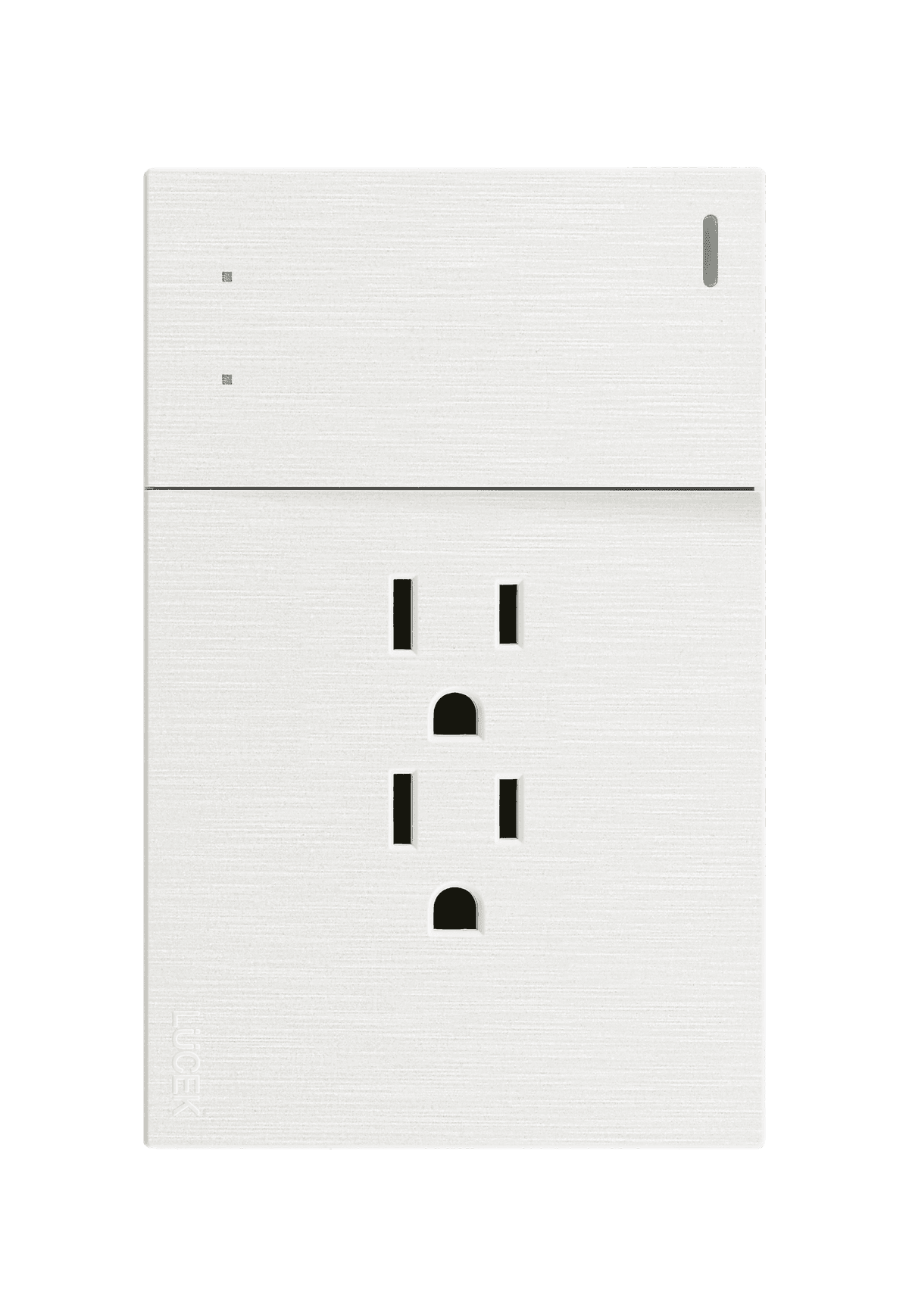 Placa metálica con un interruptor de escalera y dos contactos blanco BF14B- FLAT LUCEK