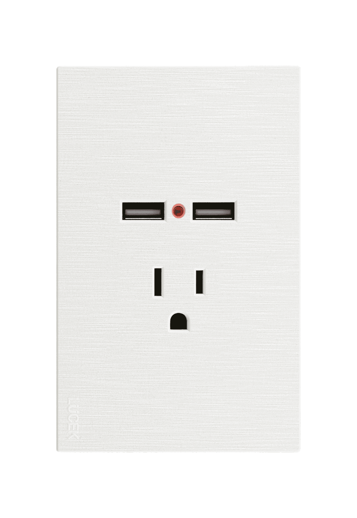 Placa metálica con contacto y 2 entradas USB blanco BF05B- FLAT LUCEK