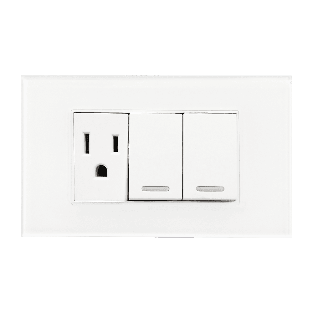 Placa acrílico blanco con un contacto y doble apagador 8842945 – ARGOS