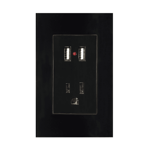 Placa acrílico negro con entrada USB 8843935- ARGOS