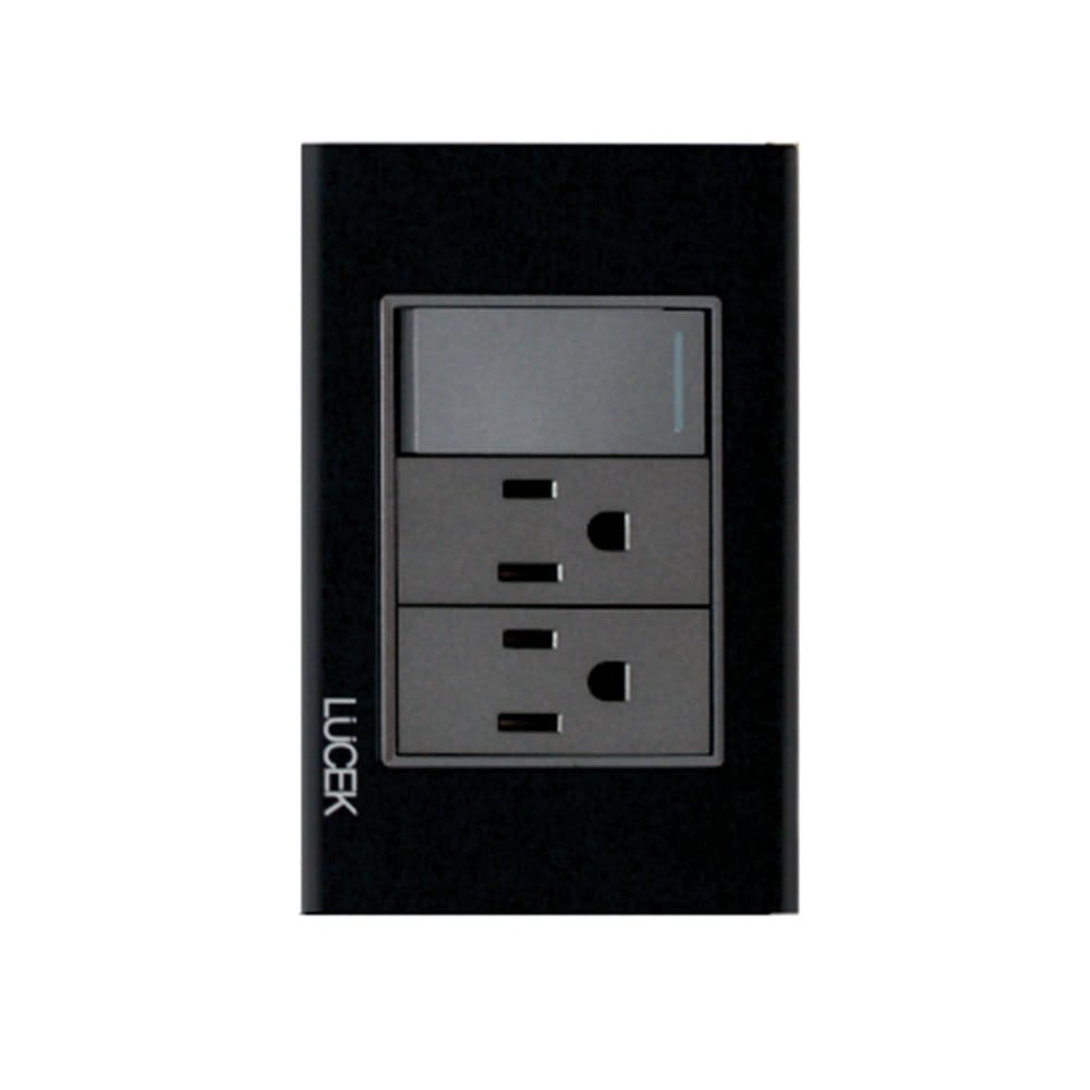 Placa cristal con 1 interruptor sencillo 2 contacto 1 módulo BP20CNN - Lucek
