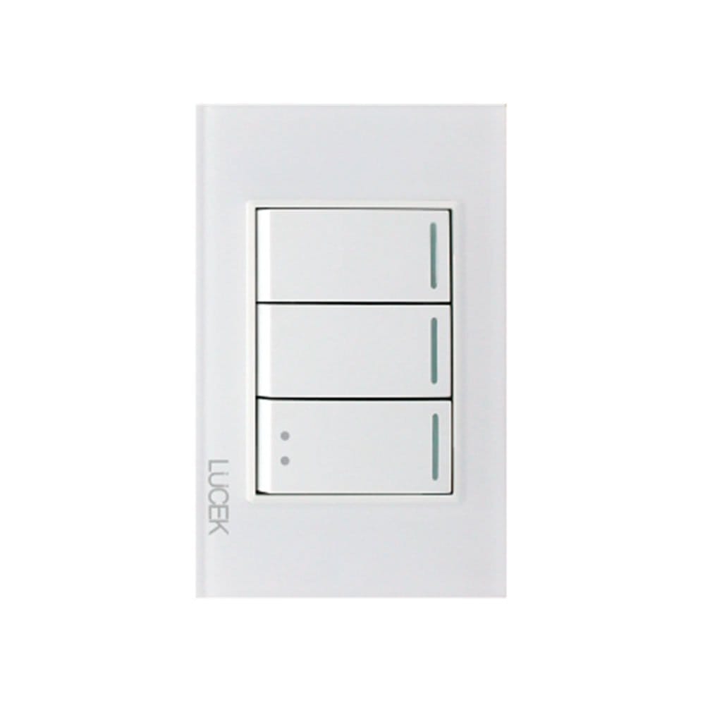 Placa cristal con 2 interruptores sencillos 1 de escalera 1 módulo BP03/3CBB -LUCEK