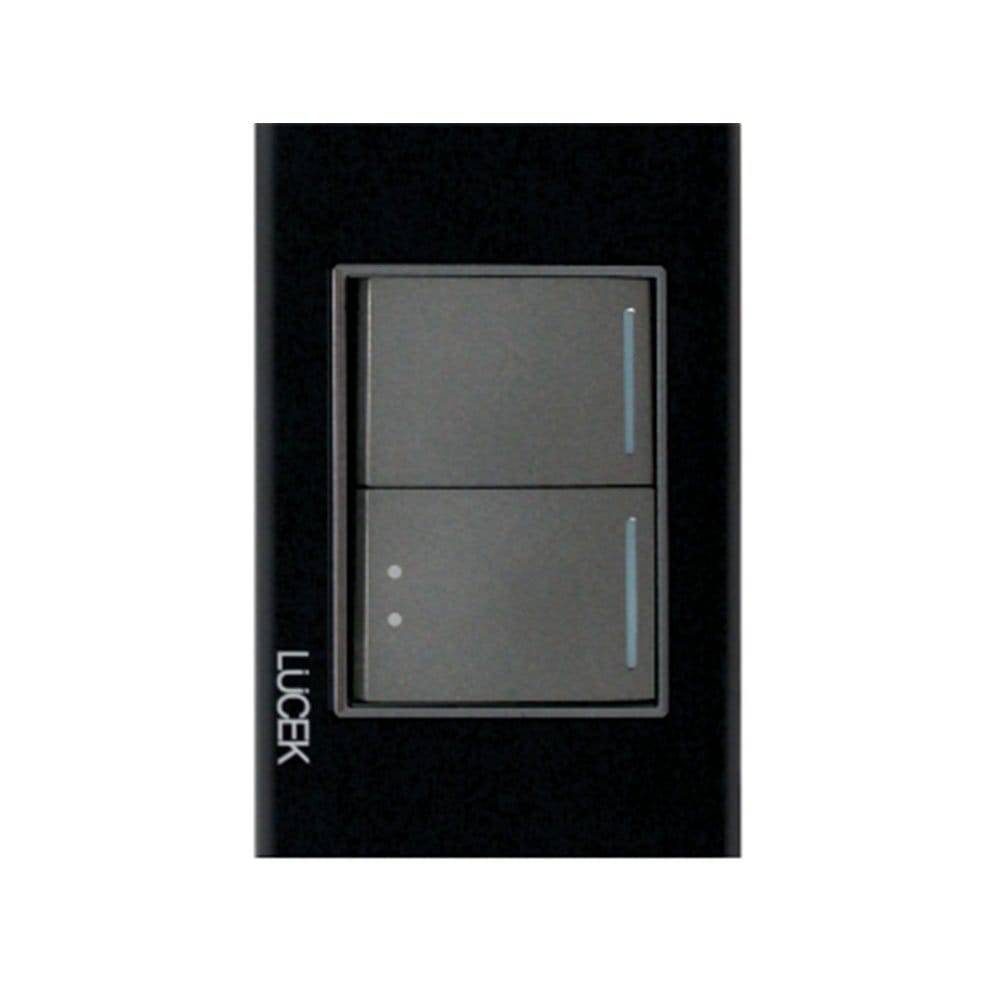 Placa cristal con 1 interruptor sencillo y 1 de escalera 1.5 BP02/3CNN - LUCEK