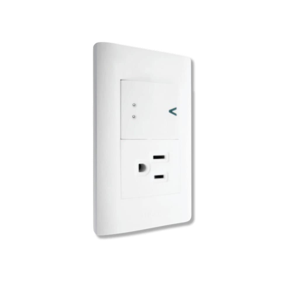 Placa sencilla con interruptor escalera y 1 contacto BBA07/3-B - Lucek
