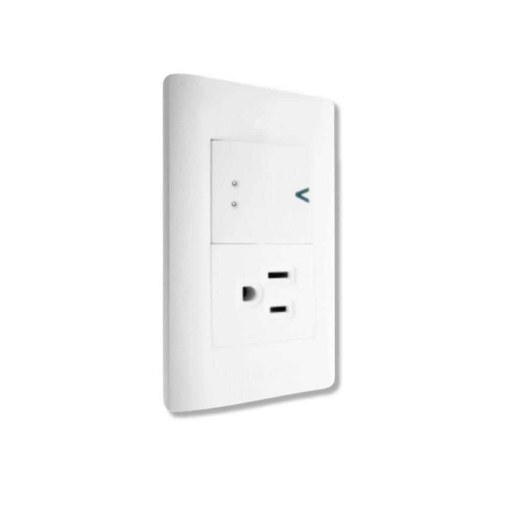Placa sencilla con interruptor escalera y 1 contacto BBA07/3-B - Lucek