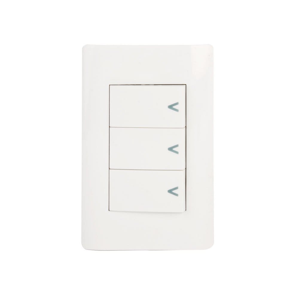 Placa sencilla con 3 interruptores sencillos de 1 módulo BA03 - Lucek